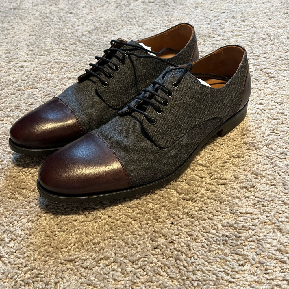 Taft the Jack shoe in grey/oxblood